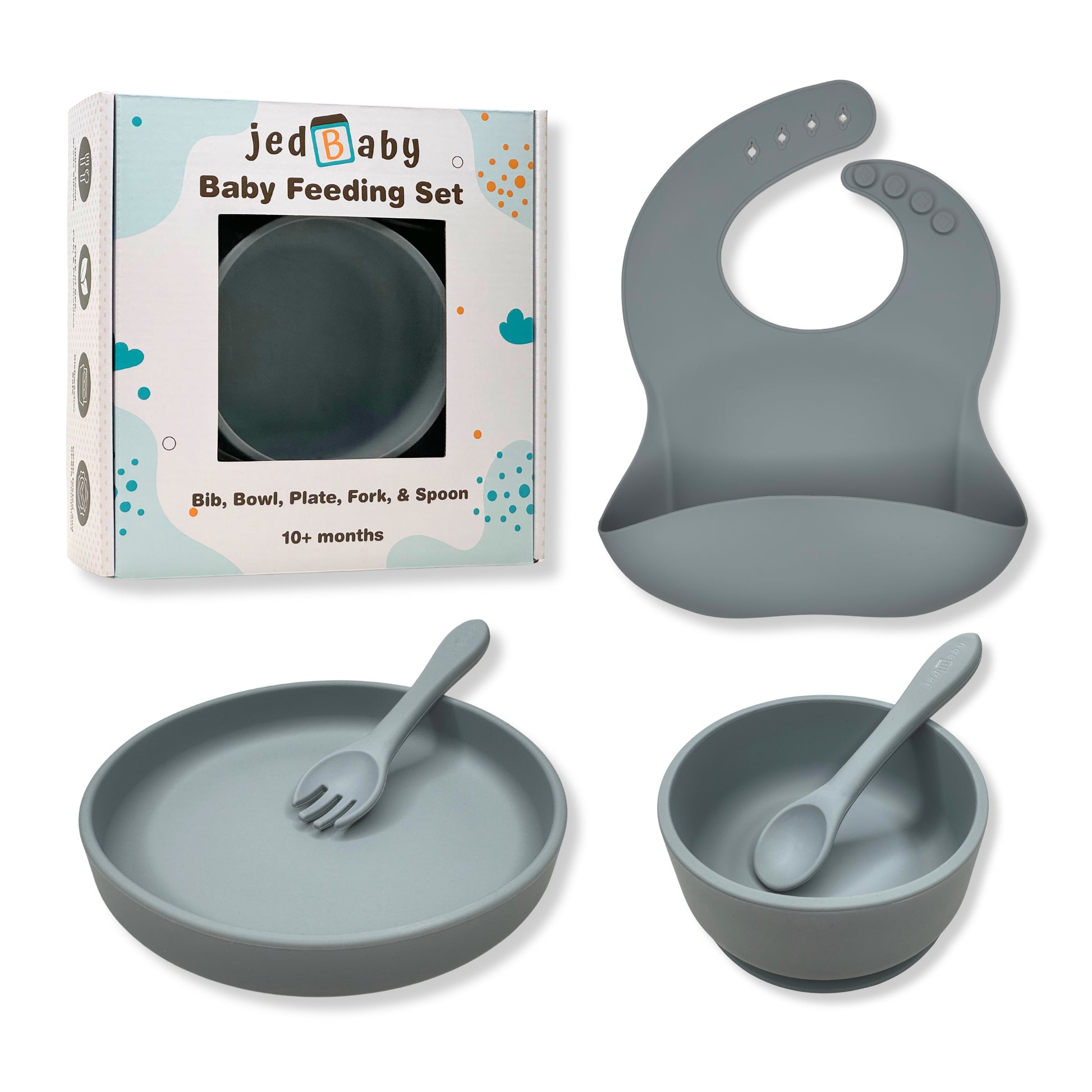 Jedbaby Baby & Toddler Feeding Set in Gray