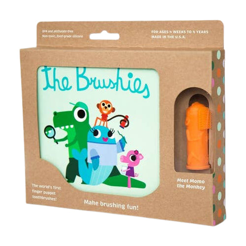 Momo the Monkey Brushie and Book Baby Toddler Toothbrush