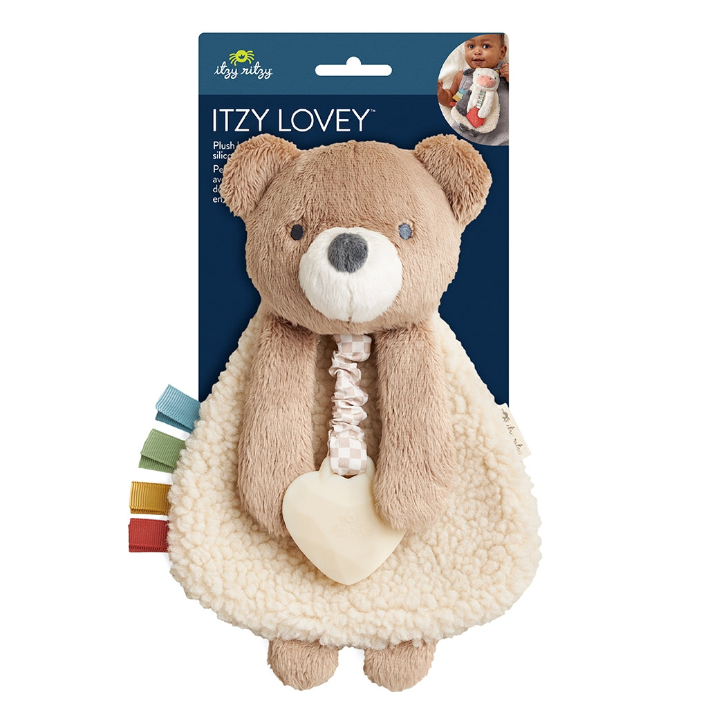 Itzy Lovey Theo Plush and Teether Toy bear