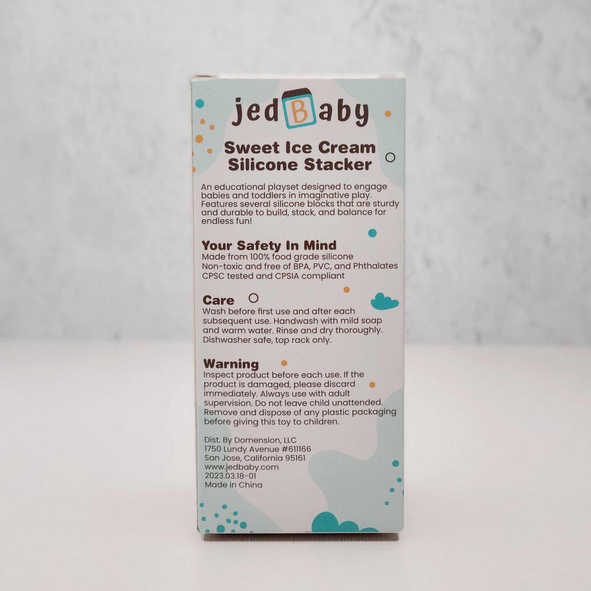 Jedbaby sweet ice cream silicone stacker toy