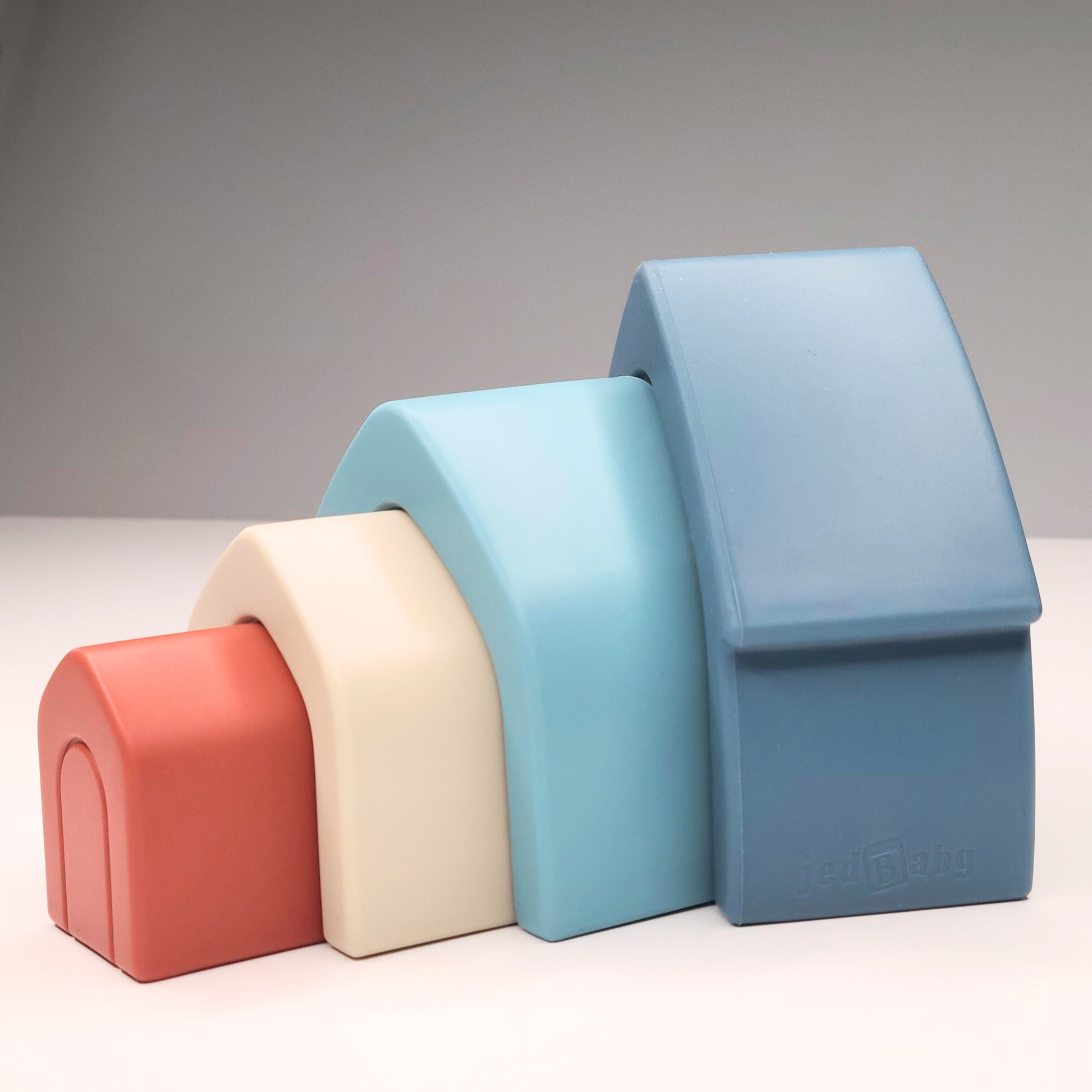 Jedbaby cosy house silicone stacker toy