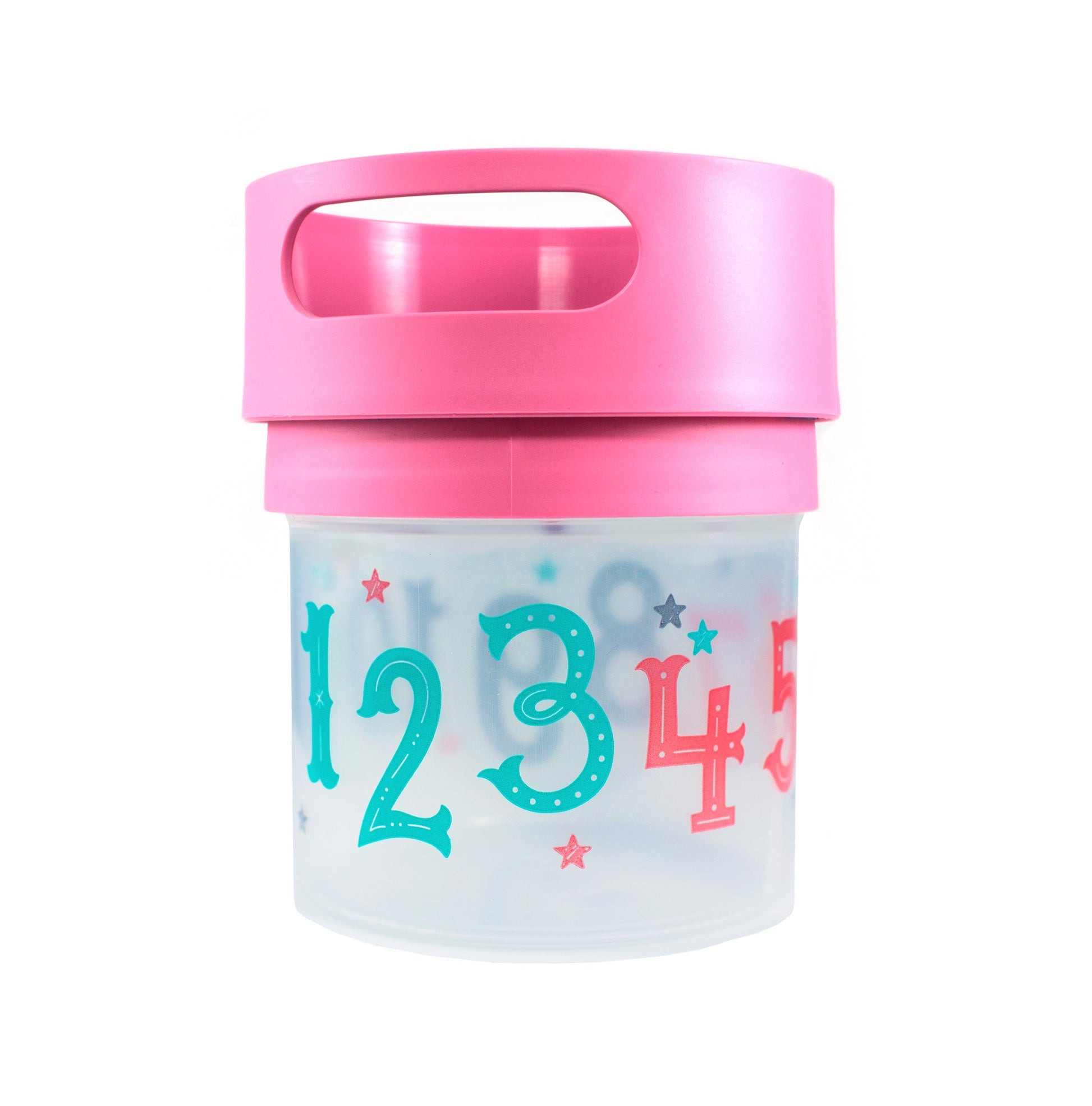 munchie mug spill proof snack cup baby toddler pink