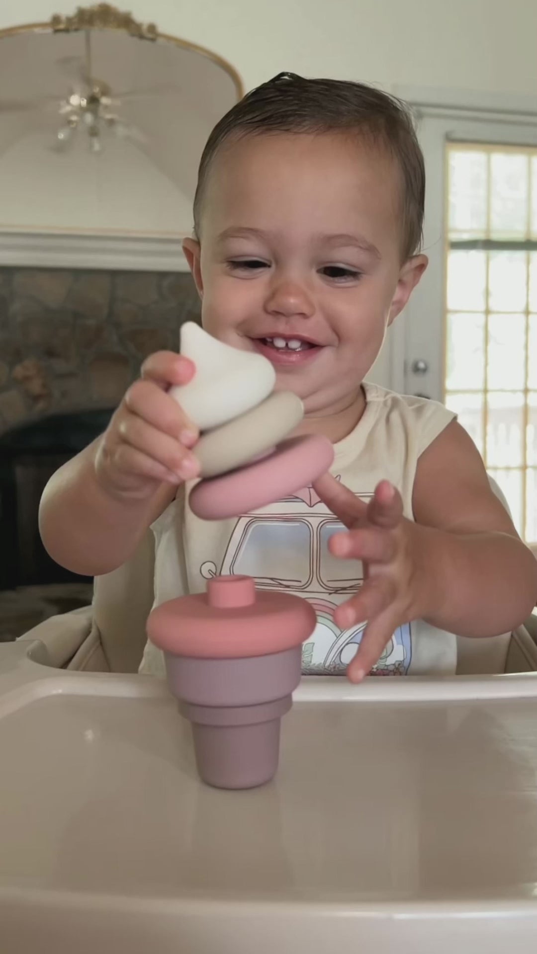 Sweet Ice Cream Silicone Stacker Toy