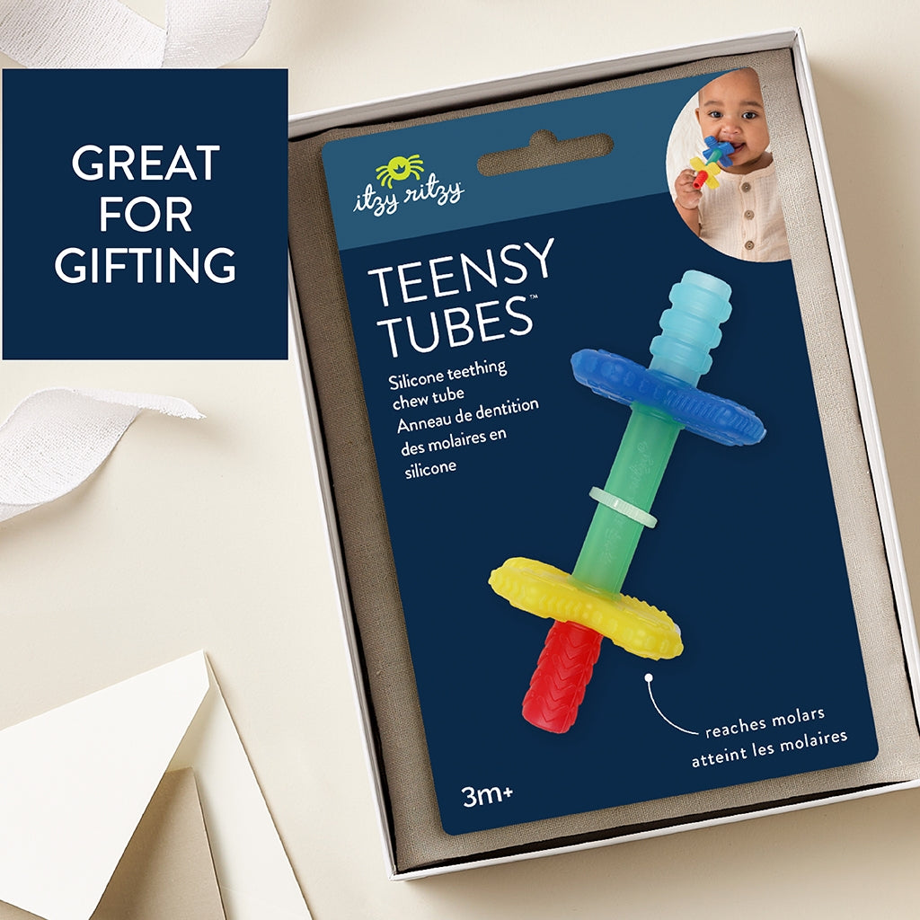 itzy ritzy teensy tube teether teething baby