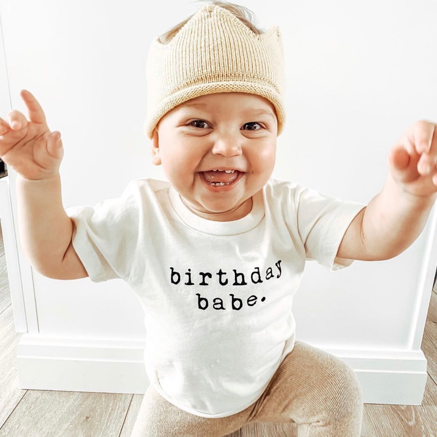 Baby Birthday Babe Short Sleeve Tee Made in USA from 100% GOTS certified organic cotton. Jedbaby