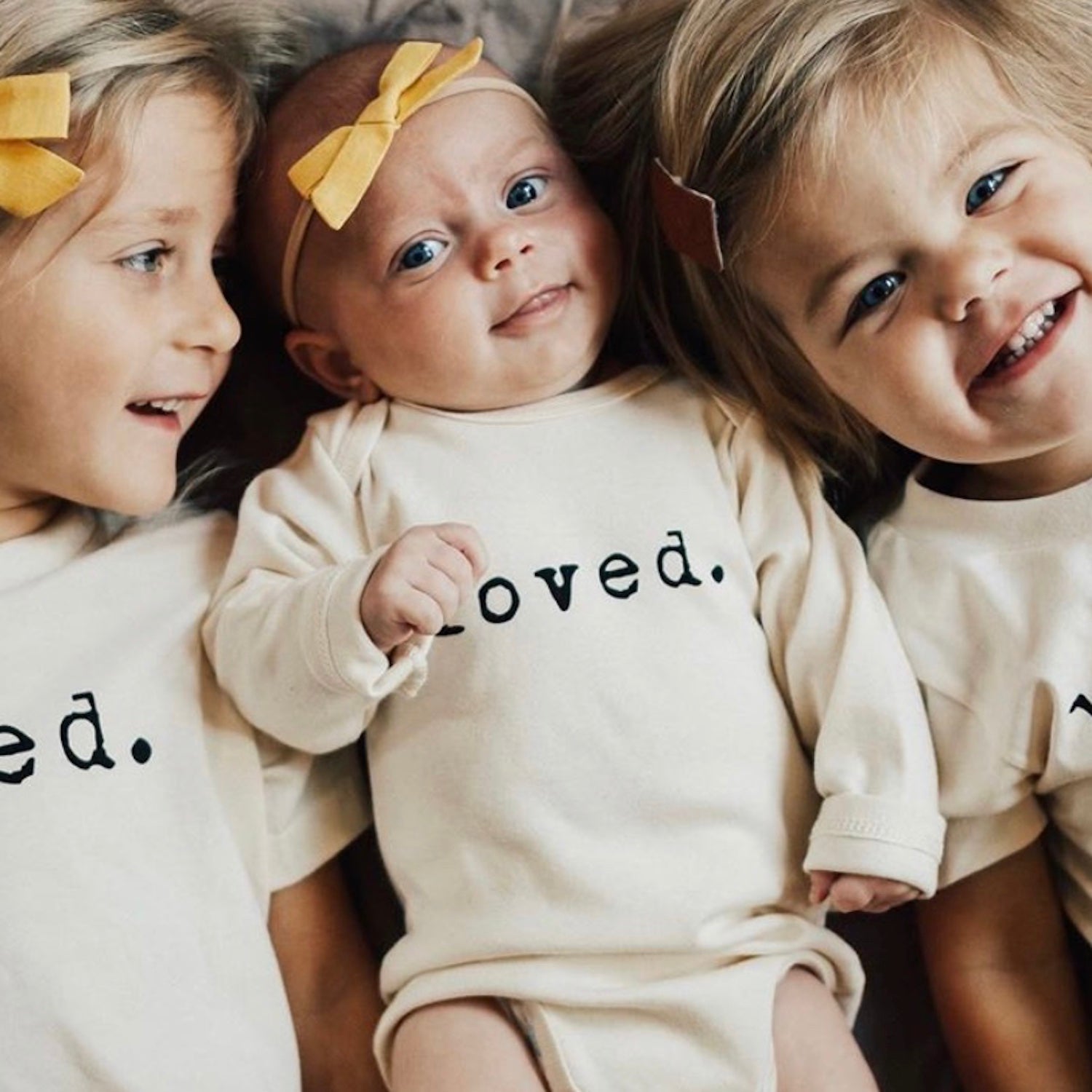Baby Loved Long Sleeve Bodysuit. Made in USA from 100% GOTS certified organic cotton.