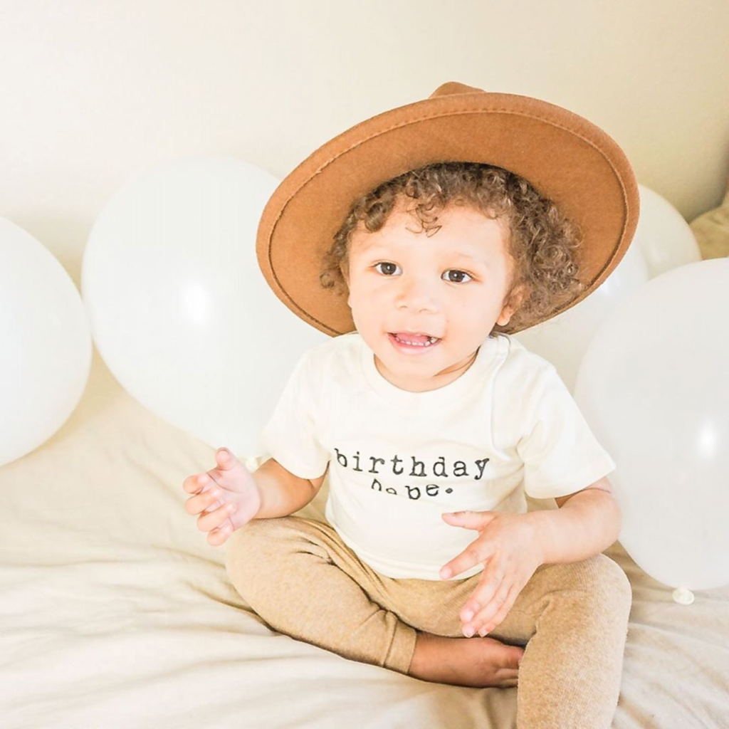 Baby Birthday Babe Short Sleeve Tee Made in USA from 100% GOTS certified organic cotton. Jedbaby