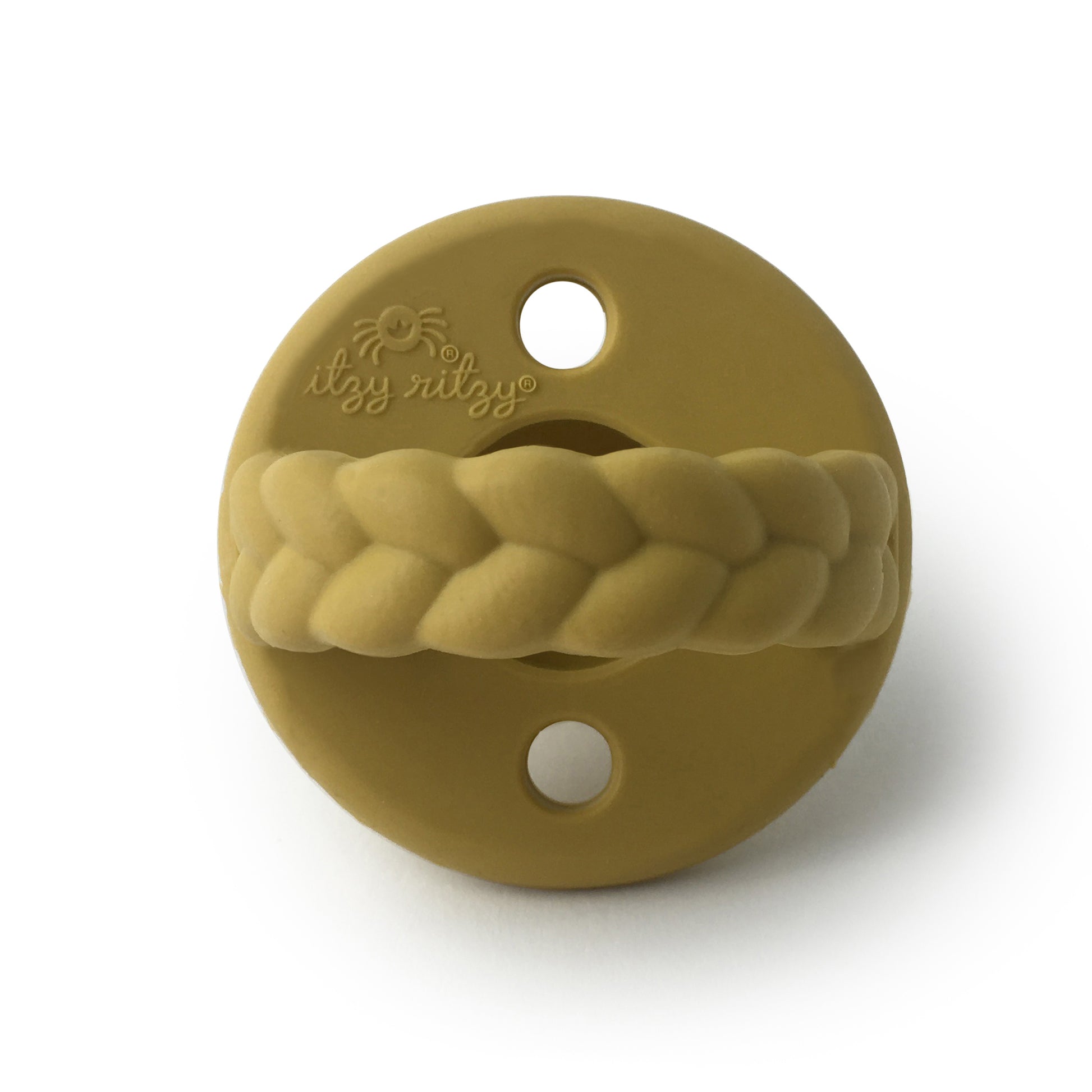 Newborn Infant Baby Itzy Ritzy 2pk Mustard Gray Braids Sweetie Soother Pacifiers. Jedbaby