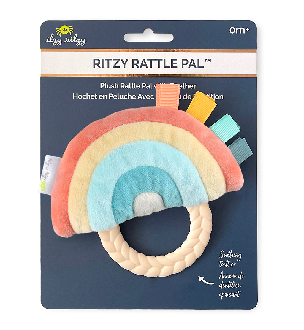 Ritzy Plush Rattle Pal with Teether - Rainbow