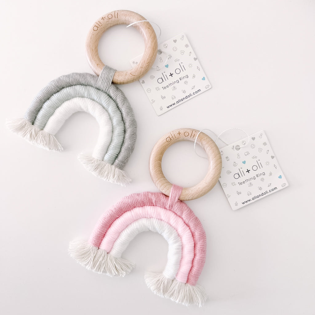 Mini-Macrame Rainbow Teething Toy for Baby