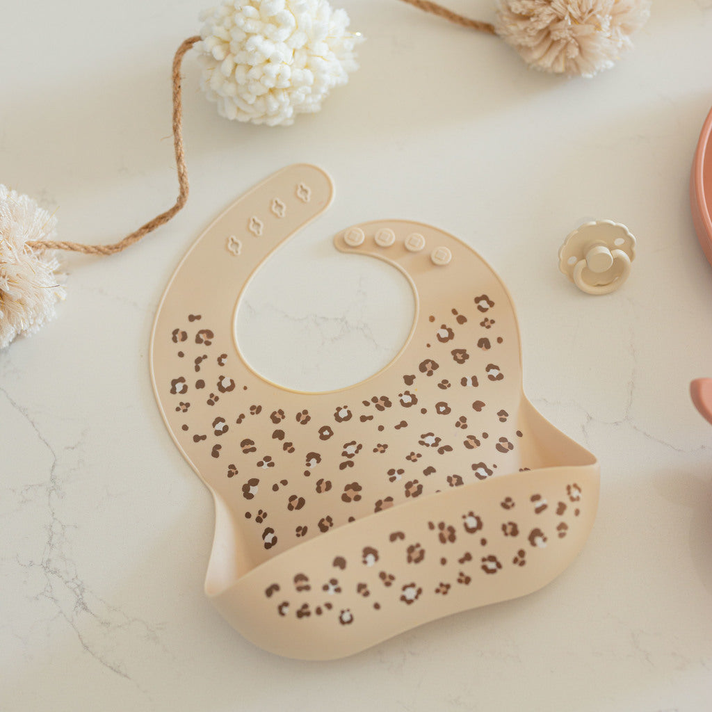 Cheetah Spots Silicone Bib