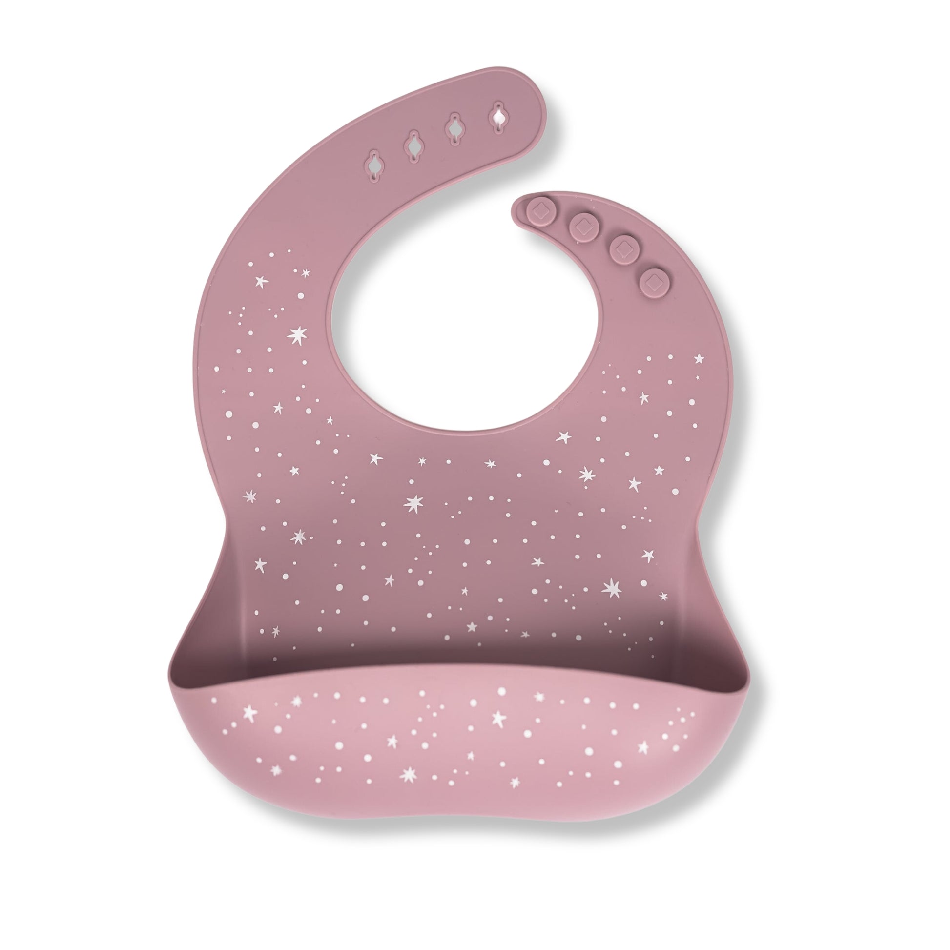 Mauve Star Silicone Baby Bib