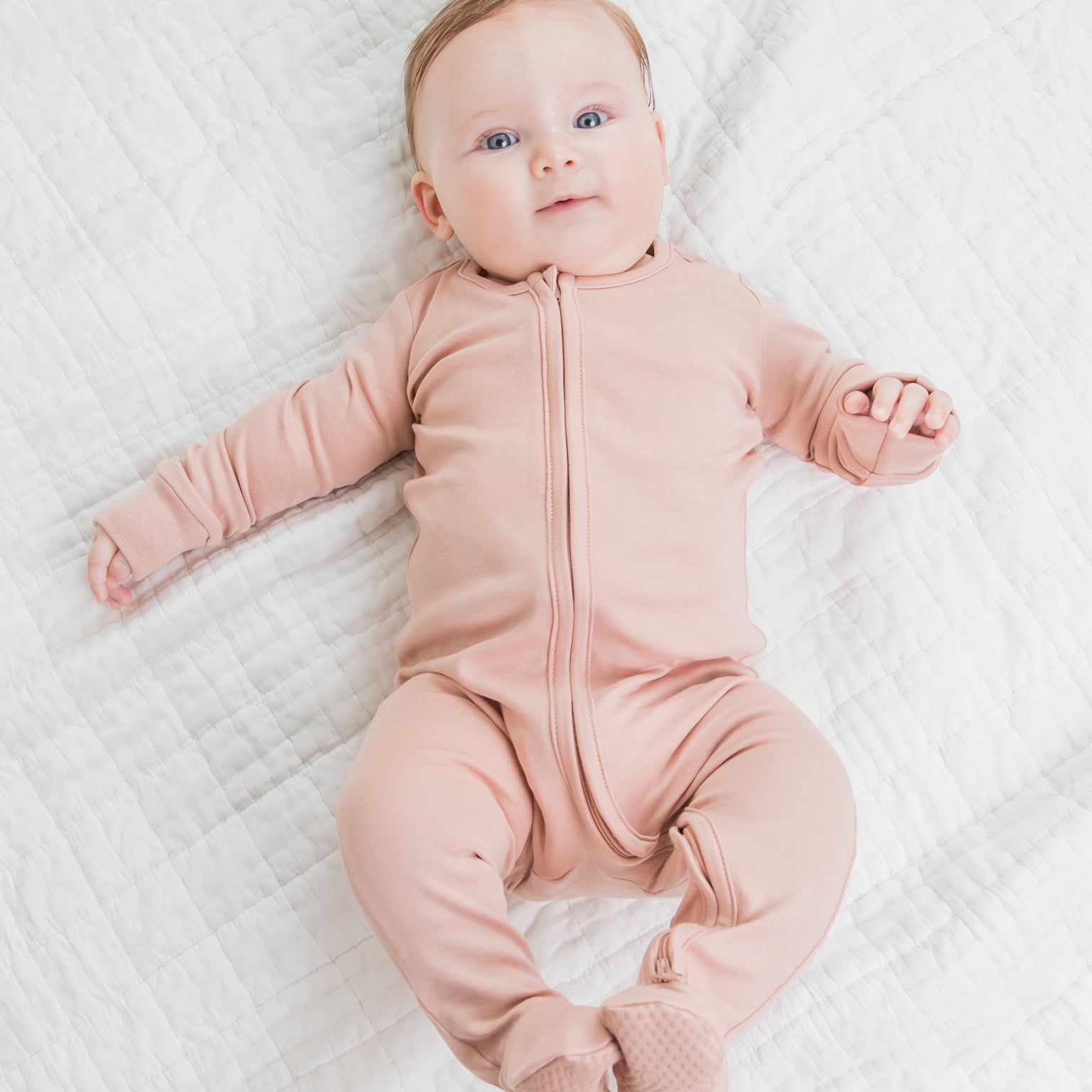 Infant Baby Blush Zipper Sleeper from Colored Organics. Jedbaby