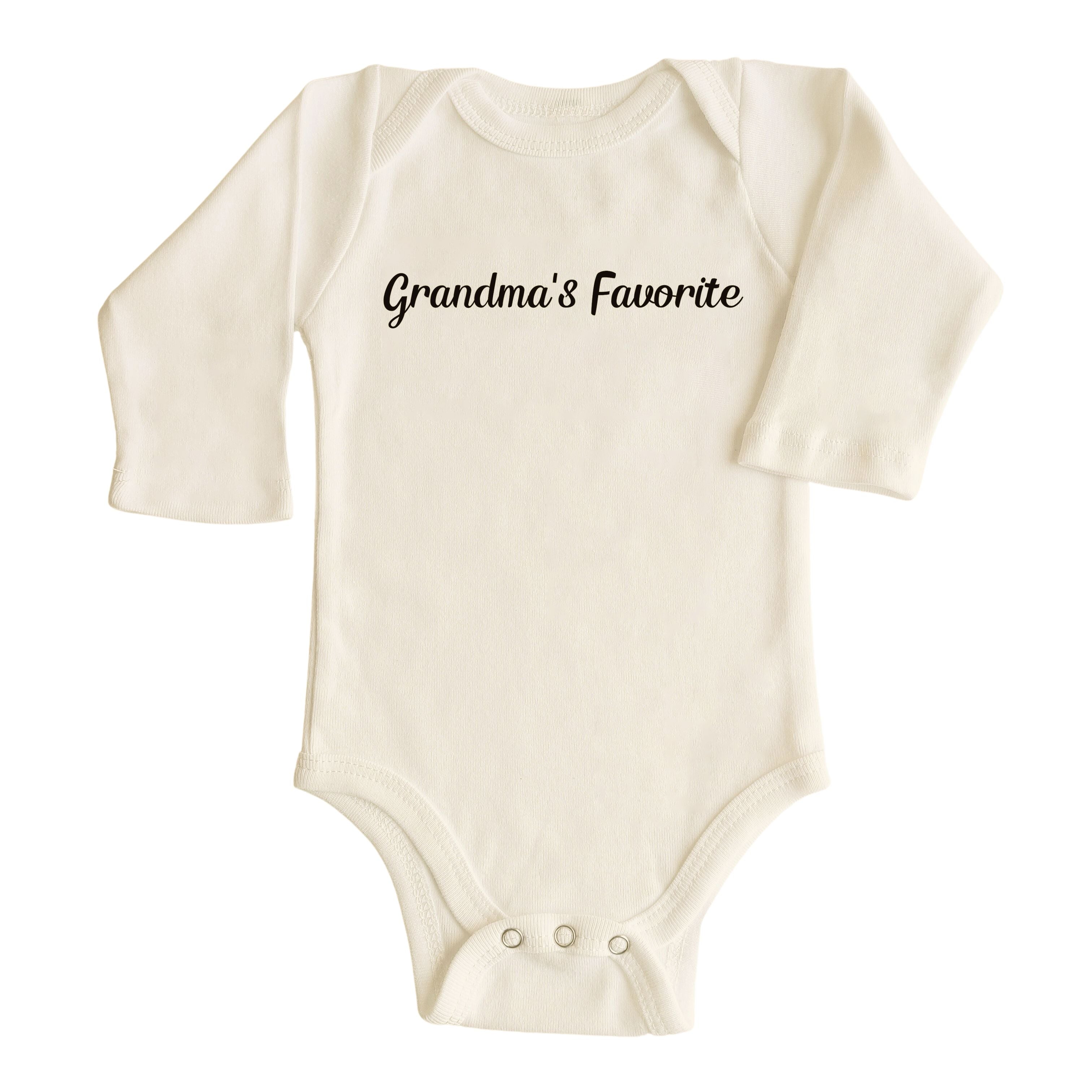 Jedbaby Grandma's Favorite Long Sleeve Organic Cotton Baby Onesie Bodysuit