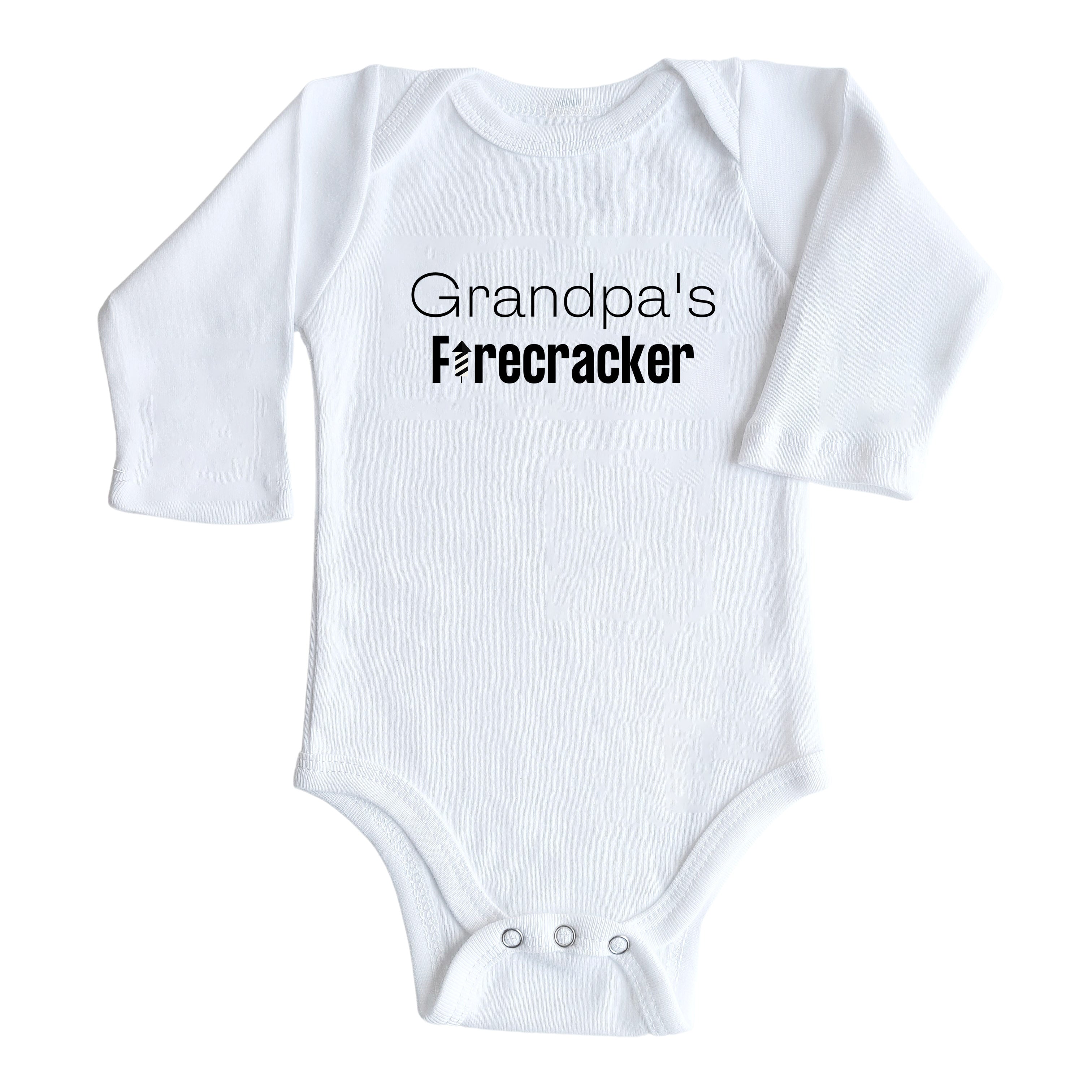 Jedbaby Grandpa's Firecracker Long Sleeve Organic Cotton Baby Onesie Bodysuit