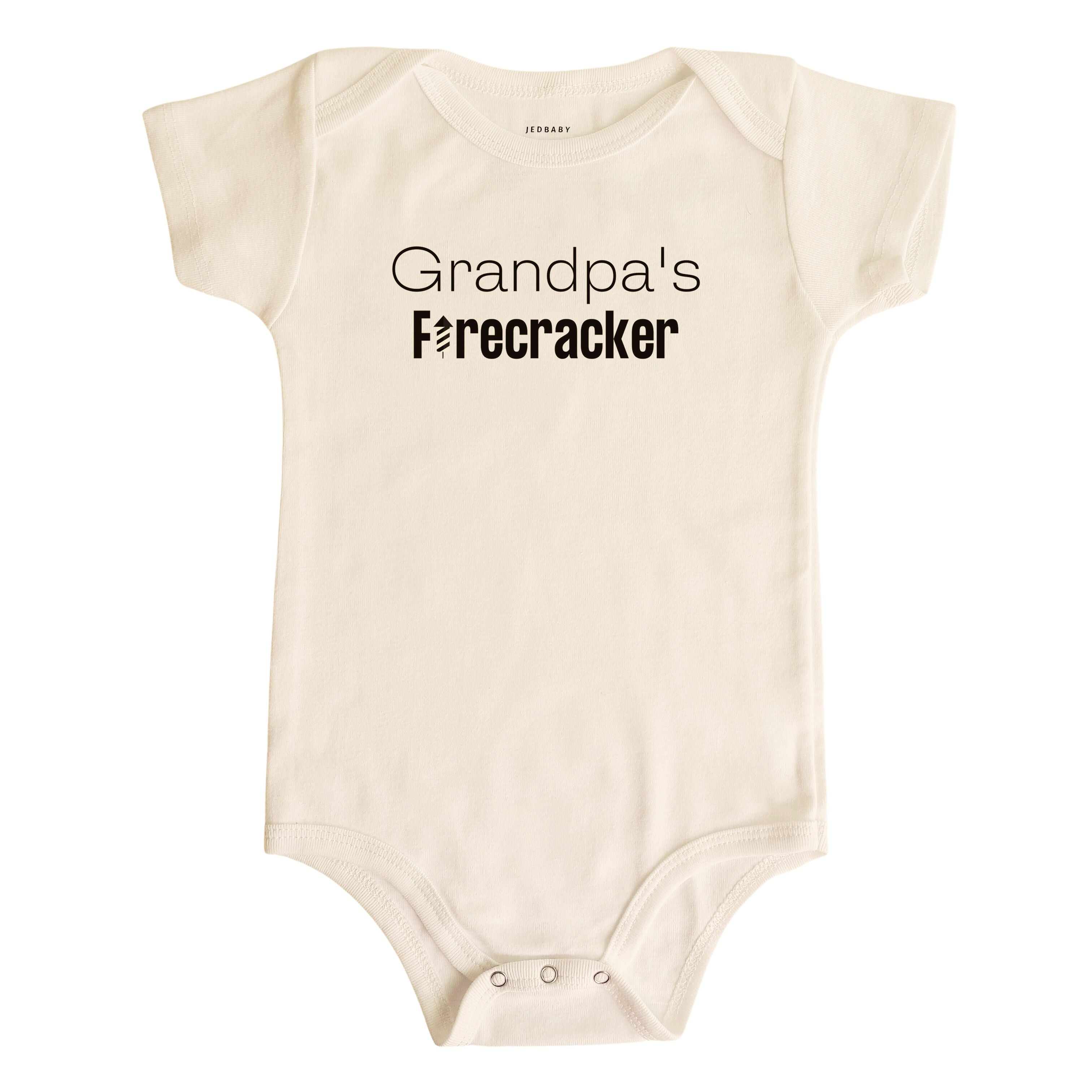 Jedbaby Grandpa's Firecracker Short Sleeve Baby Onesie Bodysuit