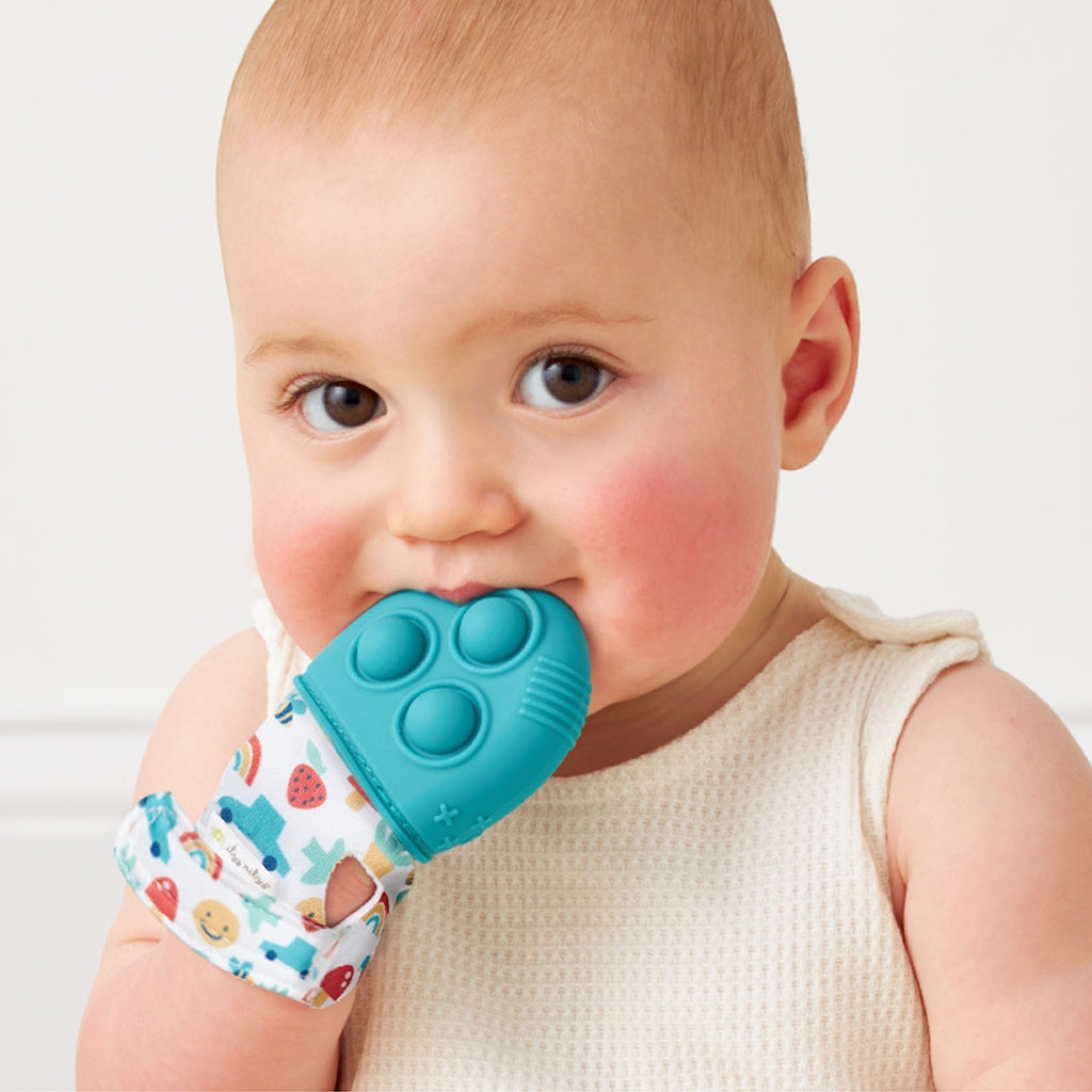 itzy rrutzy mit pop teething mitten baby teether