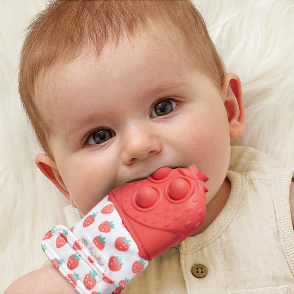itzy rrutzy mit pop teething mitten baby teether