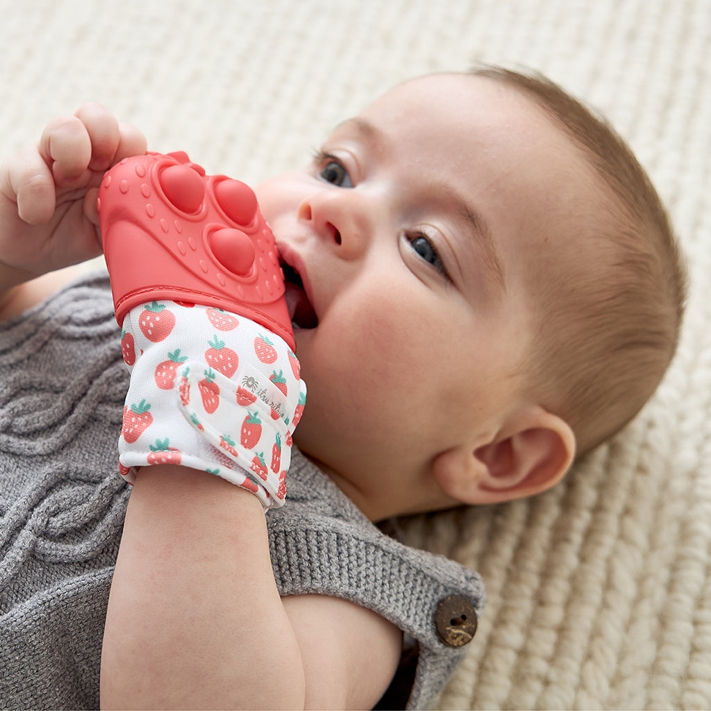 itzy rrutzy mit pop teething mitten baby teether