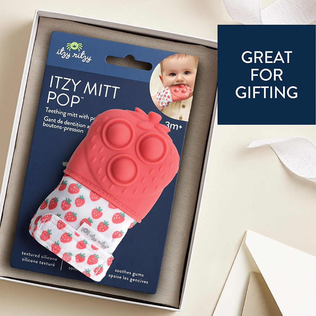 itzy rrutzy mit pop teething mitten baby teether