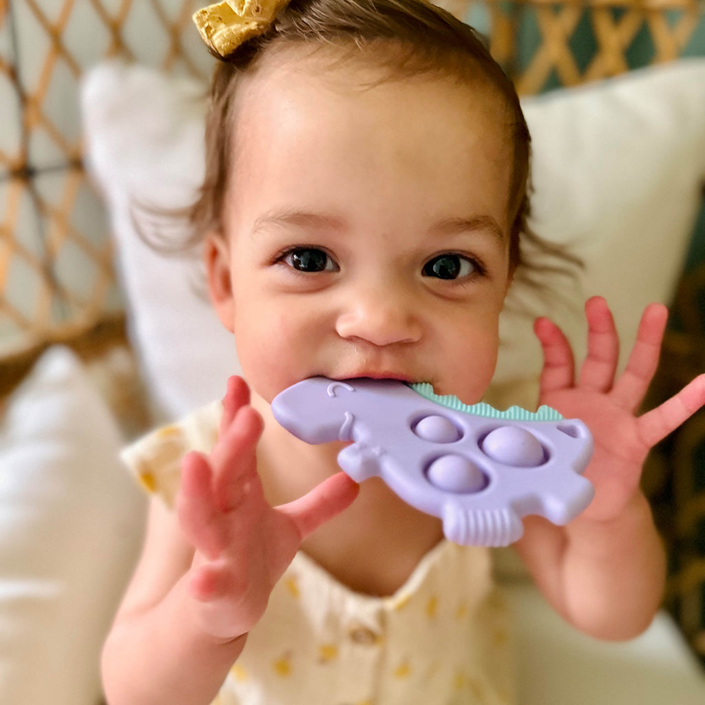 Itzy Pop Dino Popper Fidget Toy Teether