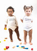 Load image into Gallery viewer, Jedbaby Dada is My Best Friend Natural White Organic Cotton Long Sleeve Baby Boy Girl Clothes Onesie Bodysuit
