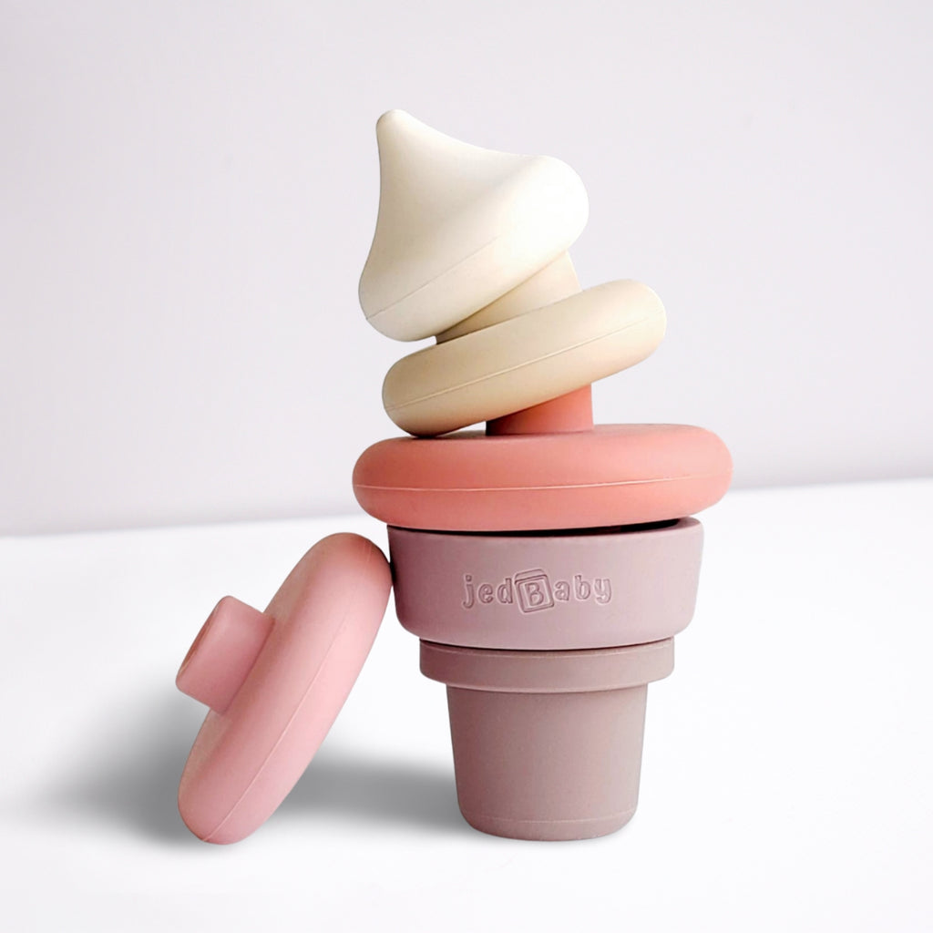 Jedbaby sweet ice cream silicone stacker toy