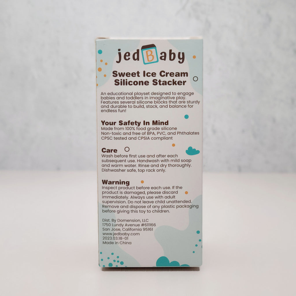 Jedbaby sweet ice cream silicone stacker toy