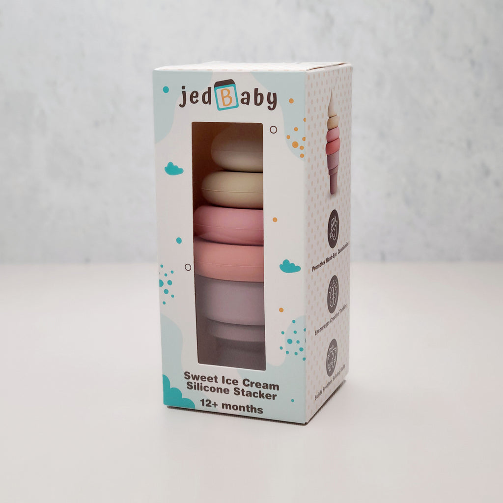 Jedbaby sweet ice cream silicone stacker toy