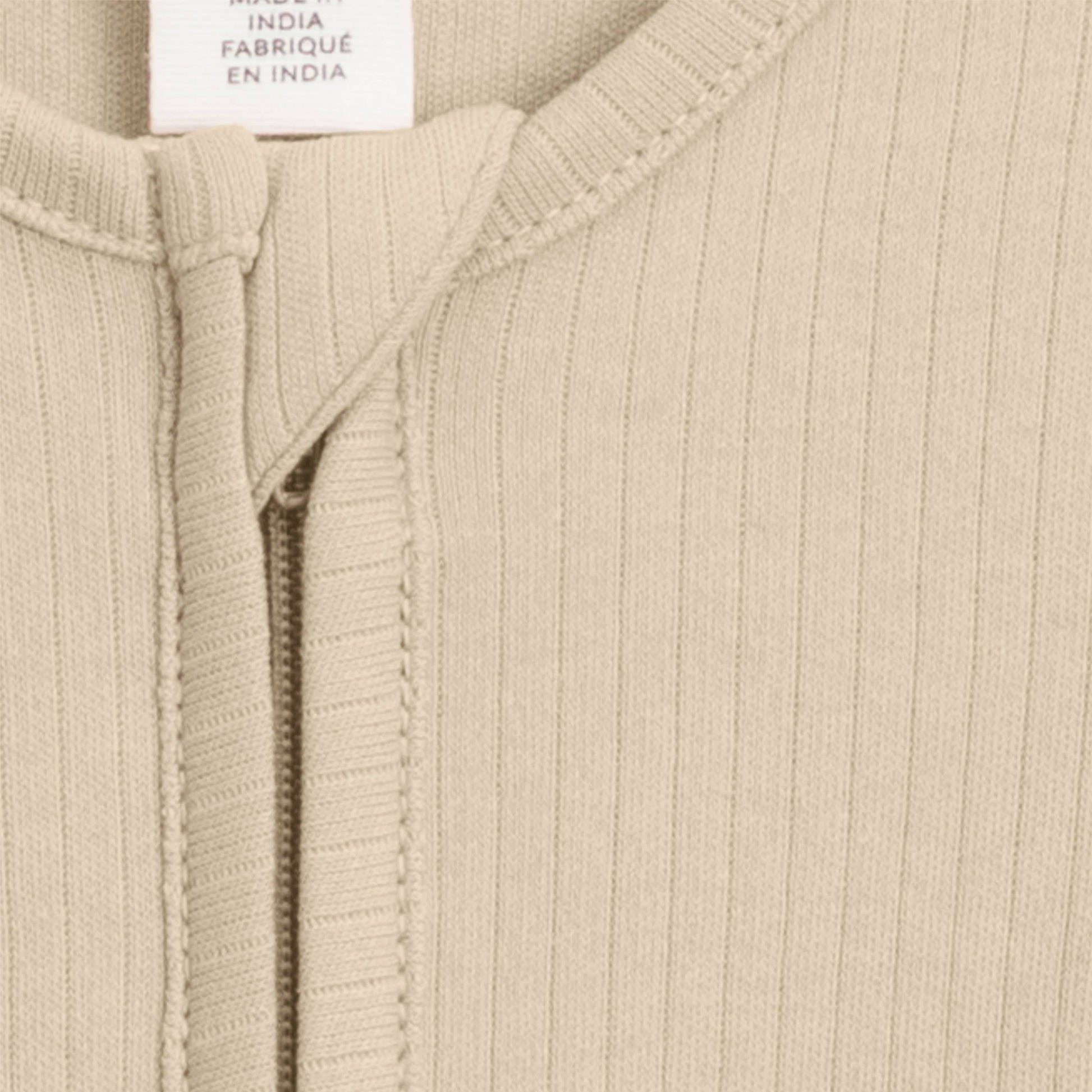 Colored Organics Infant Baby Ribbed Zipper Sleeper - Clay