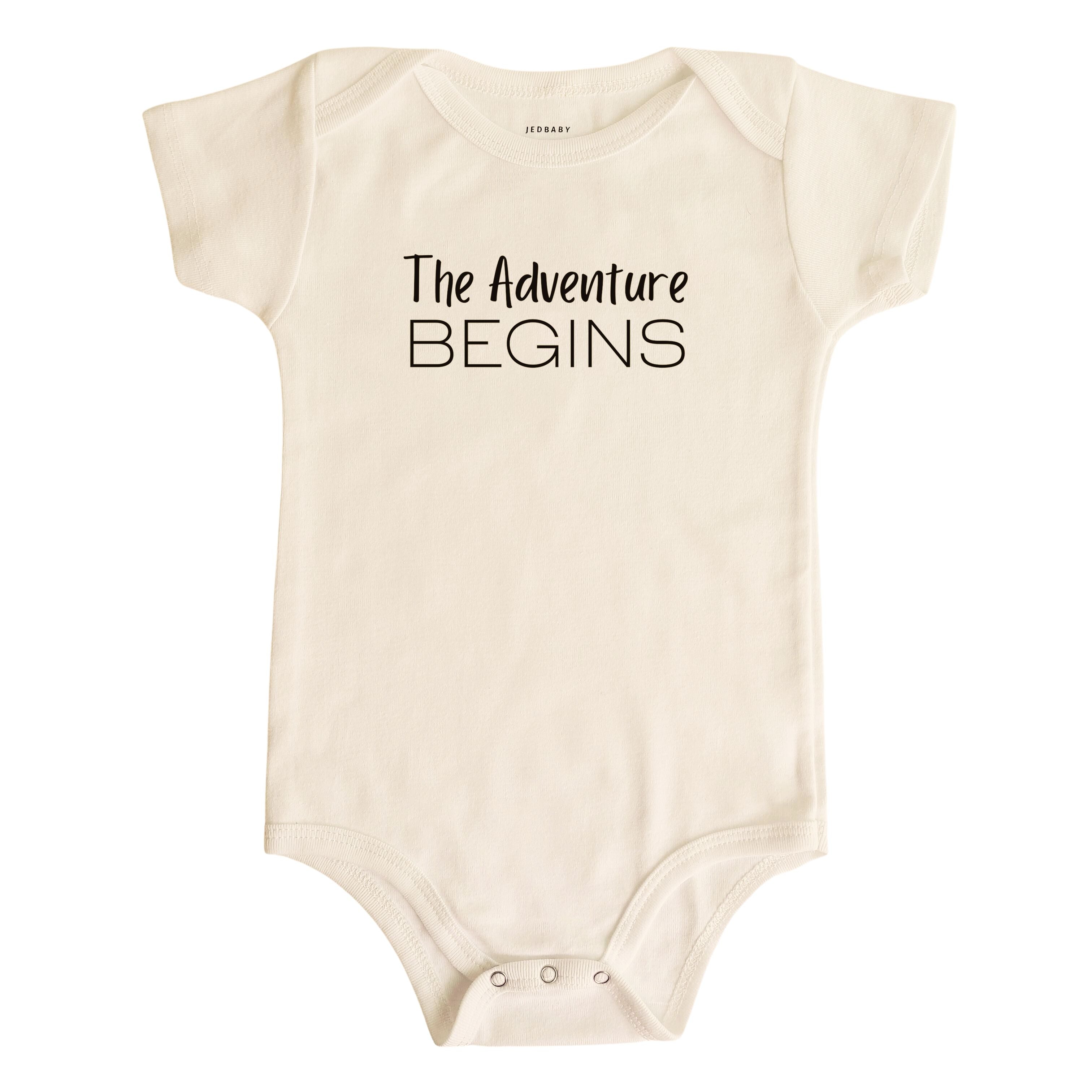 Jedbaby The Adventure Begins Short Sleeve Baby Onesie Bodysuit