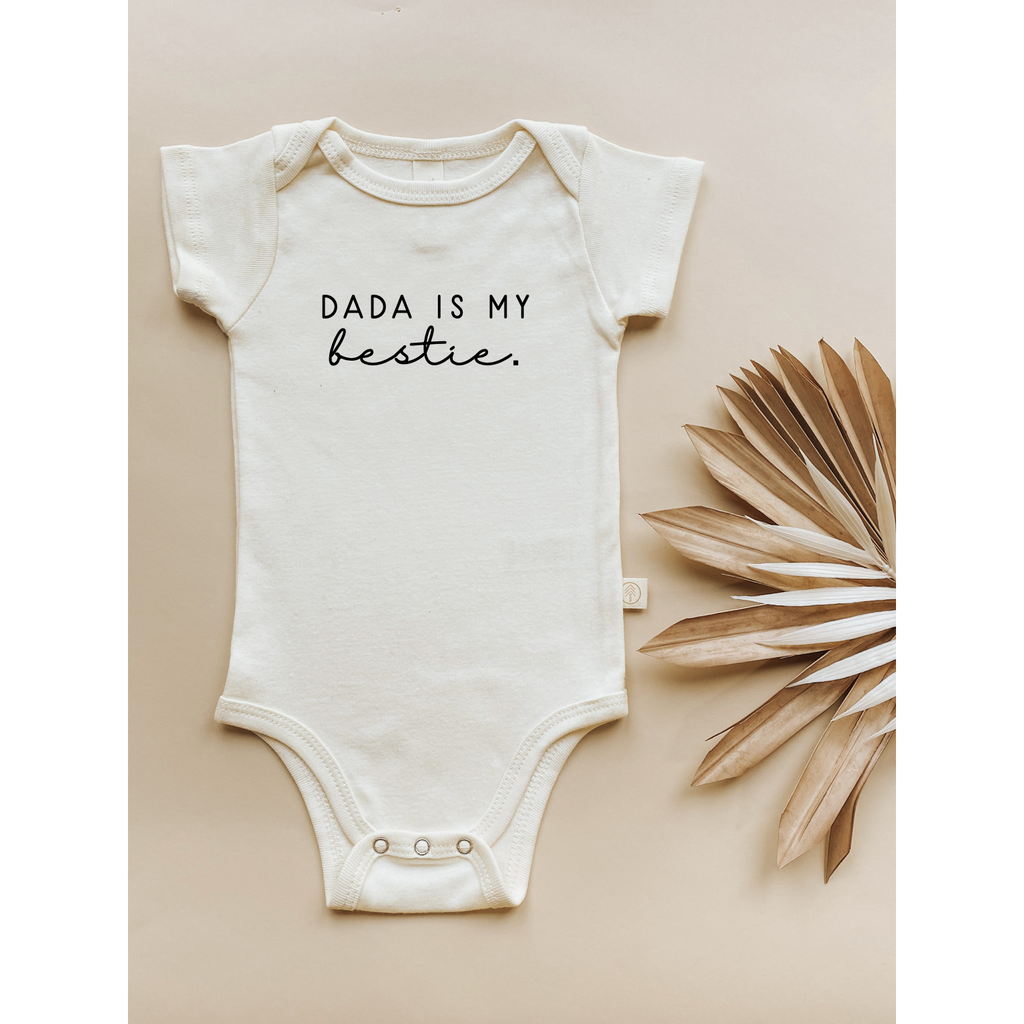 Baby Dada is My Bestie Organic Cotton Bodysuit Short Sleeve Jedbaby