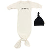 Baby Loved Fold Over Mittens Newborn Tie Gown + Hat Set Jedbaby