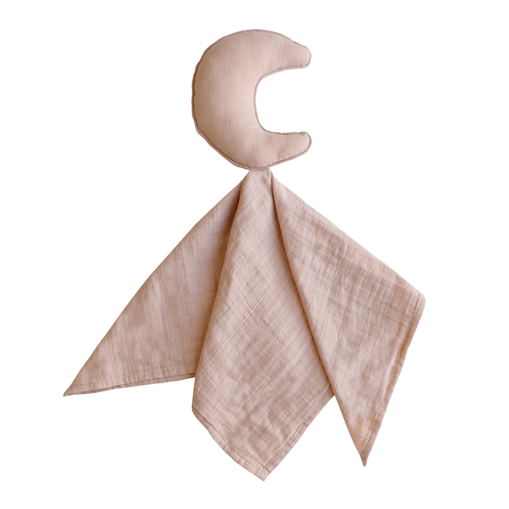 Newborn Infant Baby Mushie Blush Moon Lovey Blanket. Jedbaby