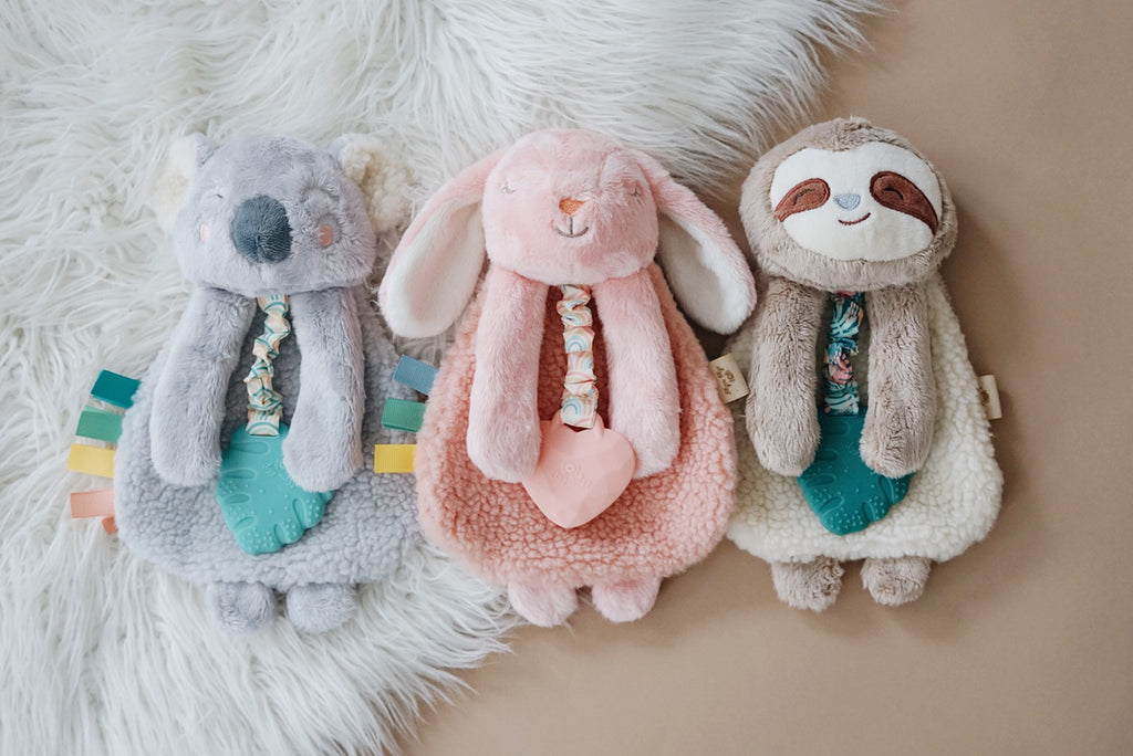 Itzy Lovey Sloth Plush with Silicone Teether Toy