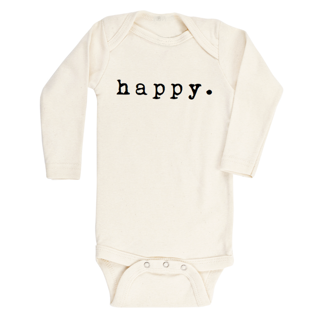Baby Happy Long Sleeve Bodysuit Made in USA from 100% GOTS certified organic cotton Jedbaby