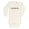 Baby Loved Long Sleeve Bodysuit. Made in USA from 100% GOTS certified organic cotton. Jedbaby