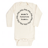 Baby Mamas Favorite Human Long Sleeve Bodysuit. Made in USA from 100% GOTS certified organic cotton. Jedbaby