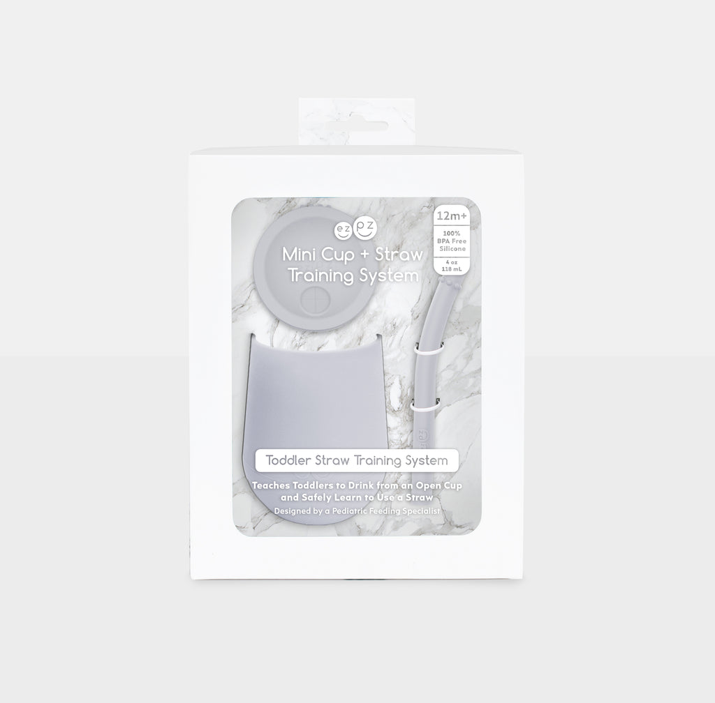 Ezpz Pewter Baby Mini Cup + Straw Training System Pewter