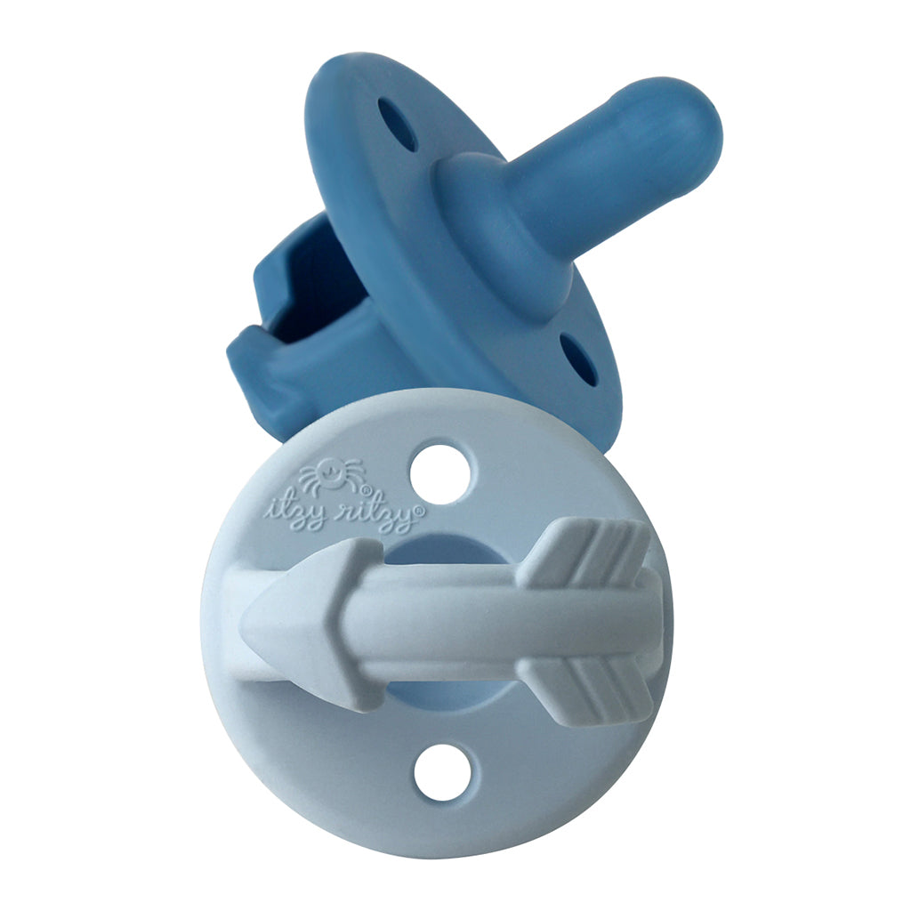 Newborn Infant Baby Itzy Ritzy 2pk Blue Arrows Sweetie Soother Pacifiers. Jedbaby