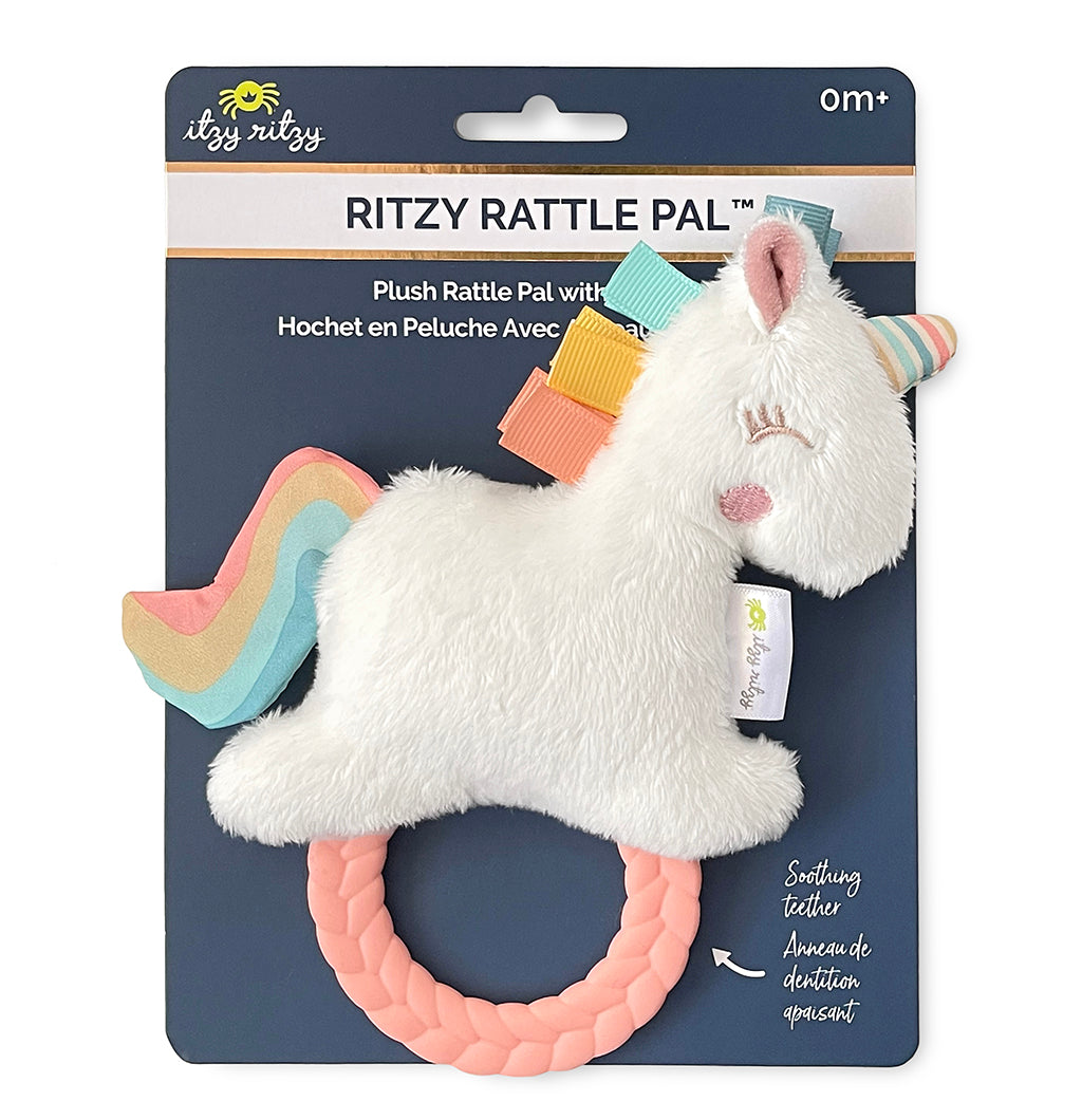 Ritzy Plush Rattle Pal with Teether - Unicorn