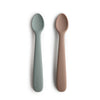 Load image into Gallery viewer, Baby Infant newborn Mushie 2pk Silicone Feeding Spoons. Jedbaby