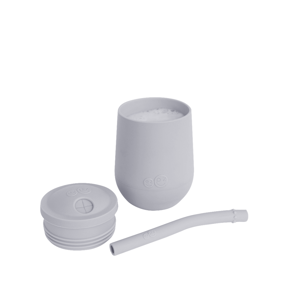 Ezpz Pewter Baby Mini Cup + Straw Training System Pewter