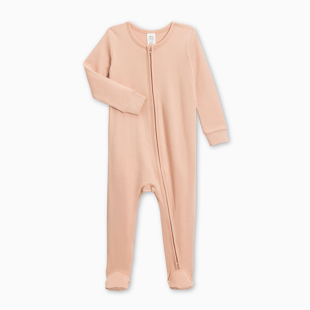 Infant Baby Blush Zipper Sleeper from Colored Organics. Jedbaby